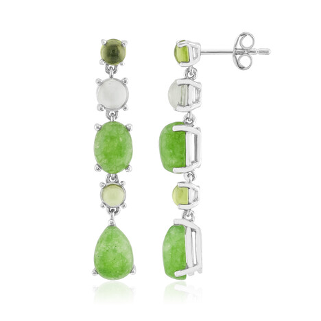 Edelstein-Silberohrringe