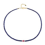 Collana in argento con Zaffiro Blu del Madagascar (Riya)
