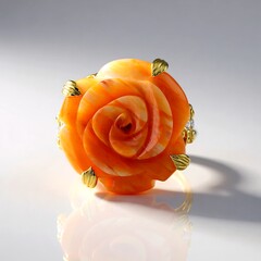 Anello in argento con Conchiglia di Ostrica Spinosa Arancione (Gems en Vogue)