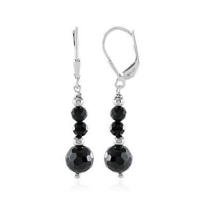 Black Spinel Silver Earrings
