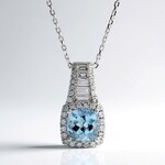 Collana in oro con Acquamarina Brasiliana AAA (CIRARI)