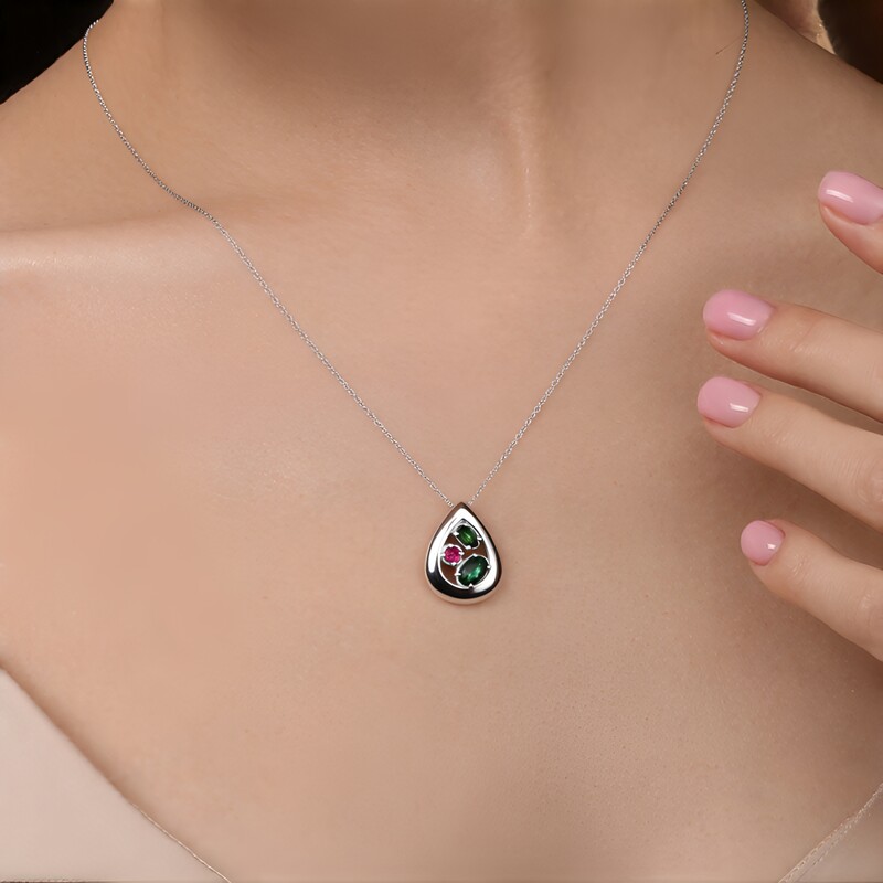 Brazilian Teal Tourmaline Silver Pendant (Pallanova)