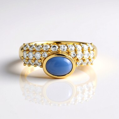 Anillo en plata con Ópalo azul (KM by Juwelo)