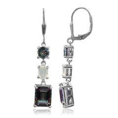 Grüner Mystik-Quarz-Silberohrringe