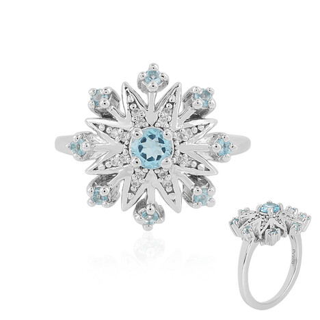 Schweizblauer Topas-Silberring