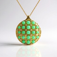 Collier en argent et Chrysoprase (KM by Juwelo)