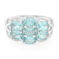 Anillo en plata con Apatita azul