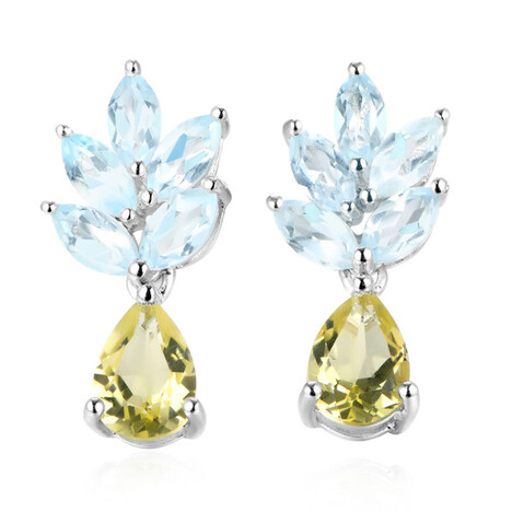 Orecchini in argento con Citrino Limone