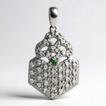 Ciondolo in argento con Diamante Verde Foresta
