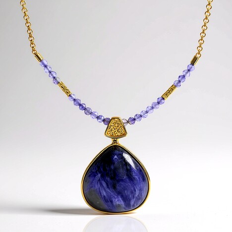 Collana in argento con Charoite (dagen)