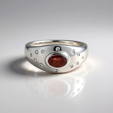 Anillo en plata con Zircón rosado