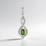 Ciondolo in argento con Diopside Russo