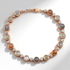 Bracciale in argento con Pietra di Luna Pesca
