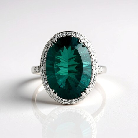 Anello in argento con Fluorite Blu Caraibico
