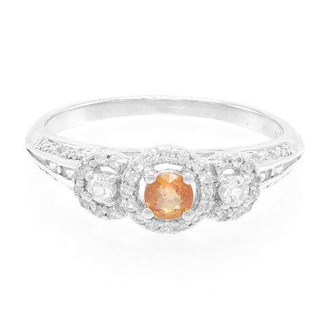 Anello in argento con Zaffiro Arancione
