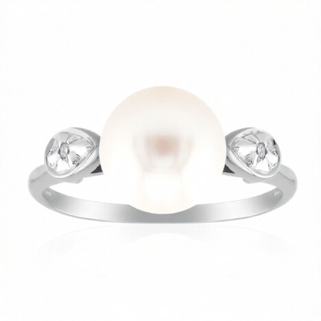 Anillo en oro con Perla blanca Freshwater (TPC)