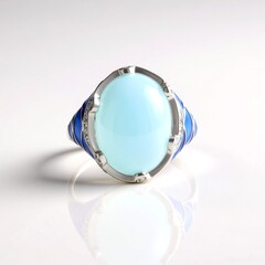 Anello in argento con Calcedonio Blu (Adela Silber)