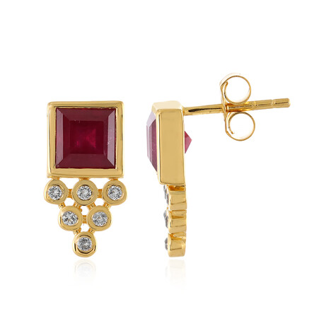 Orecchini in argento con Rubino del Madagascar