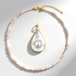 Parure in argento con Perla Mabe (Bali Barong)