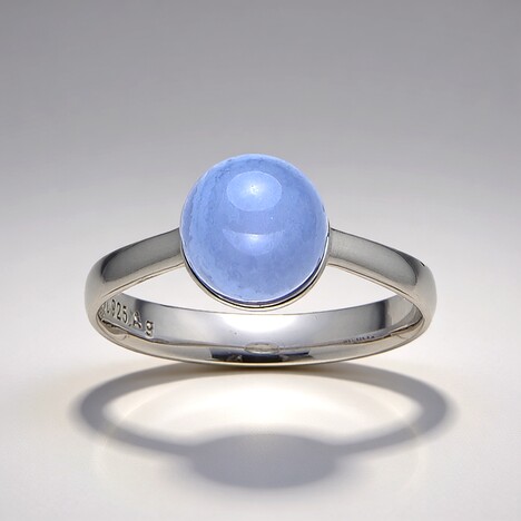Anello in argento con Agata Lace Blu
