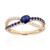 Bague en or et Saphir bleu de Ceylan