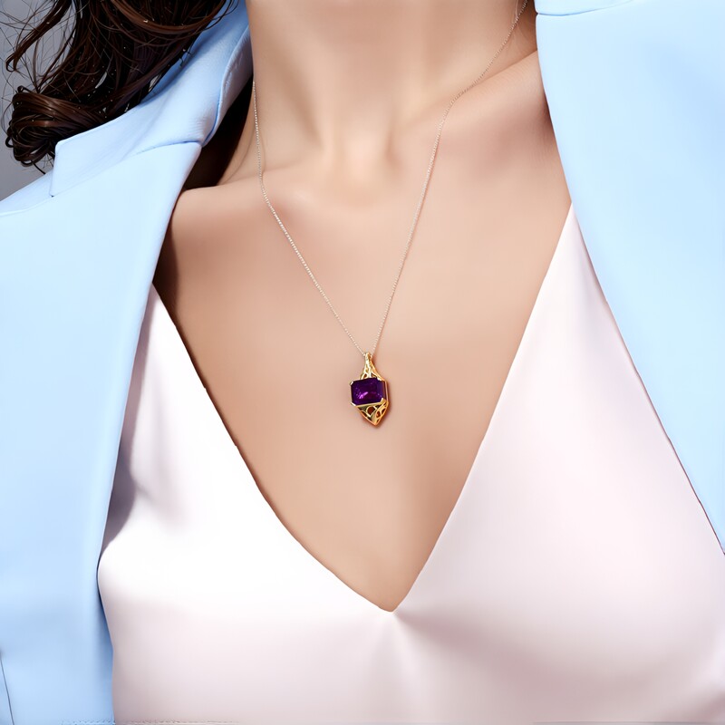 Amethyst Silver Pendant (Ornaments by de Melo)