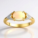 Anello in oro con Opale di Coober Pedy