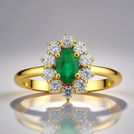 Anello in argento con Smeraldo Zambia