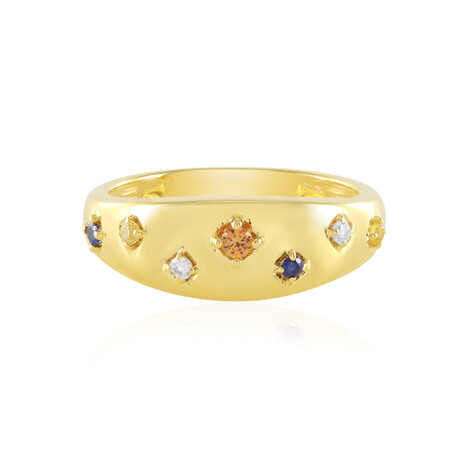 Oranger Saphir-Silberring