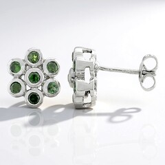 Orecchini placcati in platino con Diamante Fancy