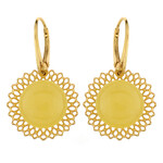 Zilveren oorbellen met mistige Baltische barnstenen (dagen)