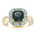 Anillo en oro con Topacio azul de Londres (de Melo Gold)