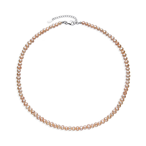 Collar en plata con Perla durazno Freshwater