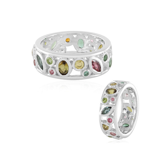 Fancy Tourmaline Silver Ring