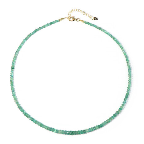 Zilveren halsketting met smaragden