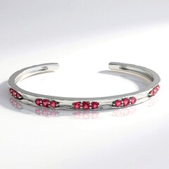 Bracciale in argento con Tormalina Rosa Brasiliana