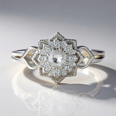Anello in argento con Zaffiro Bianco