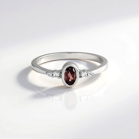 Anello in argento con Zircone Rosa
