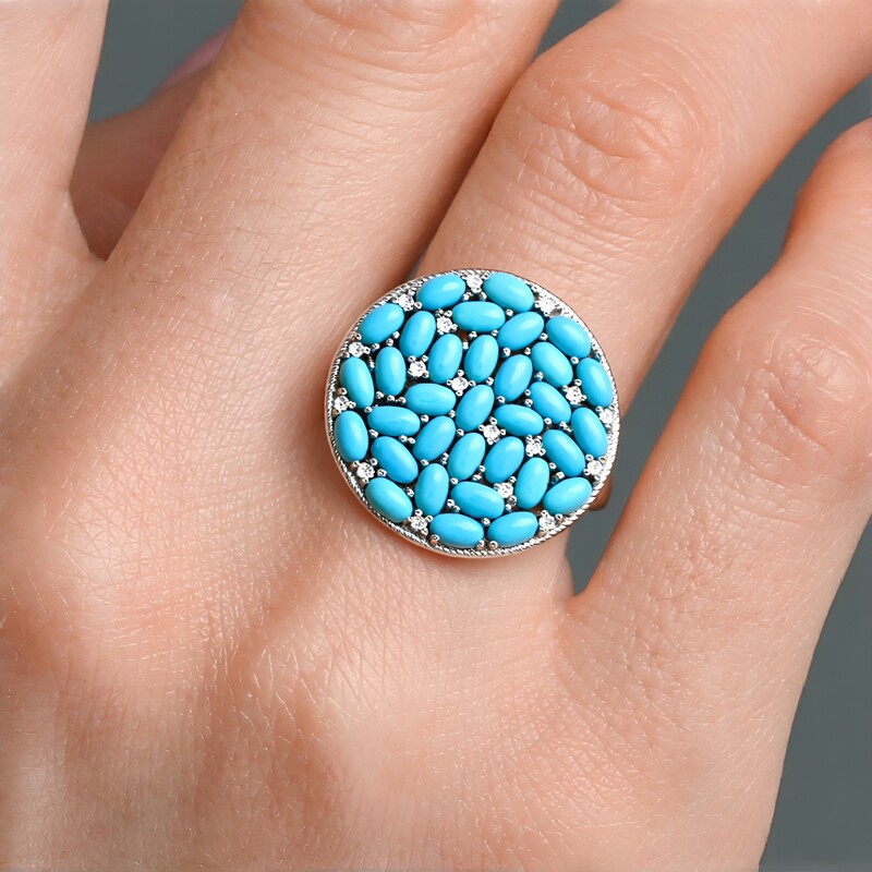 Zilveren ring met Sleeping Beauty Turkooisen (Faszination Türkis)