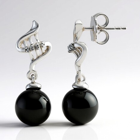 Orecchini in argento con Perla Tahitiana (TPC)