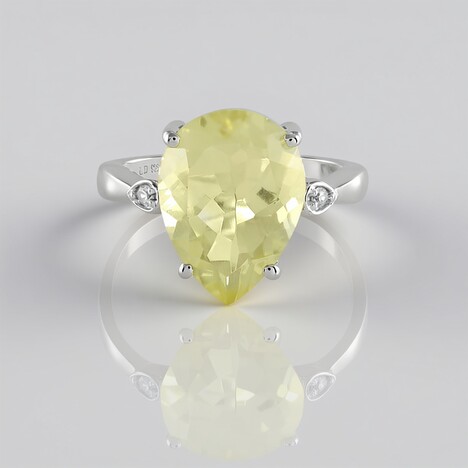 Anello in argento con Quarzo Limone