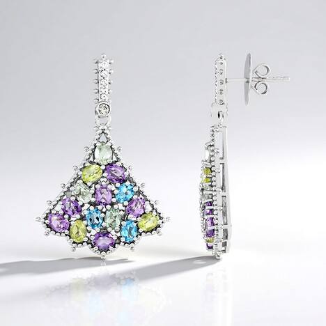 Boucles d'oreilles en argent et Améthyste Rose de France (Dallas Prince Designs)