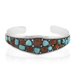 Zilveren armband met Blauwe Kingman Mohave Turkooisen (Jones Lee)