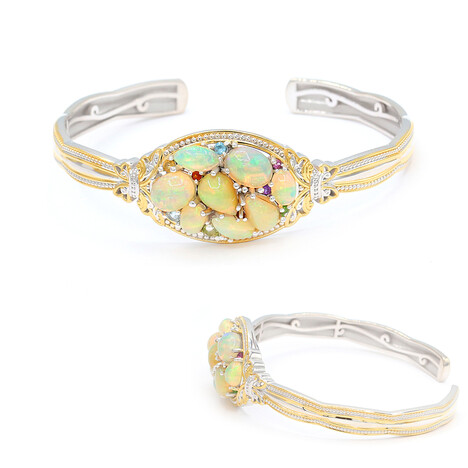 Brazalete en plata con Ópalo de Welo (Gems en Vogue)