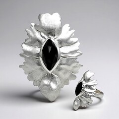 Anello in argento con Onice Nero (MONOSONO COLLECTION)
