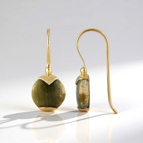 Orecchini in argento con Legno Fossile (Bali Barong)