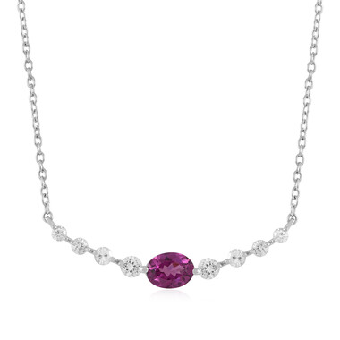 Magenta-Granat-Silbercollier