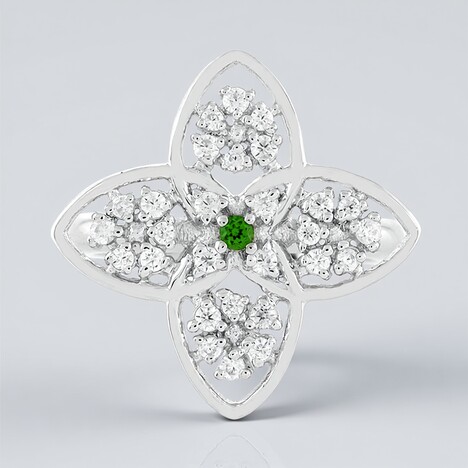 Anello in argento con Diopside Russo
