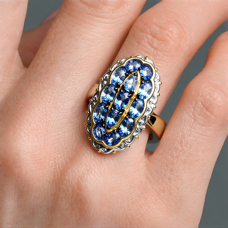 Anello in argento con Acquamarina della Tanzania (Gems en Vogue)