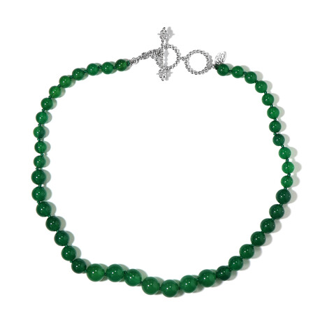 Zilveren halsketting met groene agaten (Dallas Prince Designs)
